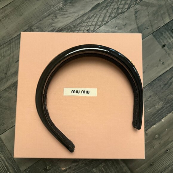Miu Miu Patent Leather Black Headband Authentic - Picture 5 of 8